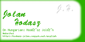 jolan hodasz business card